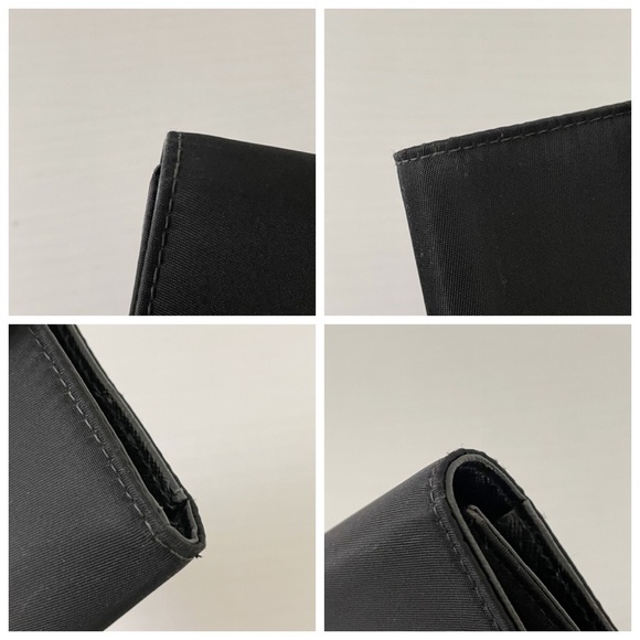 Prada black nylon triangle logo medium trifold wallet - Picture 5 of 11